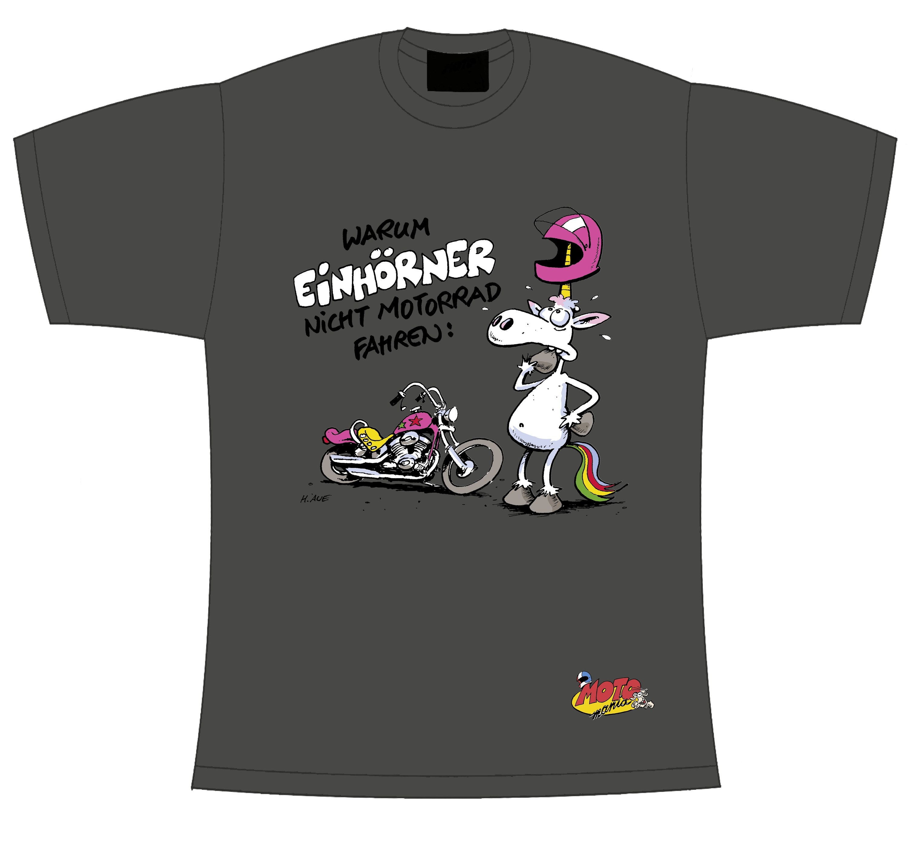 Girlieshirt "Warum Einhörner nicht Motorrad fahren"